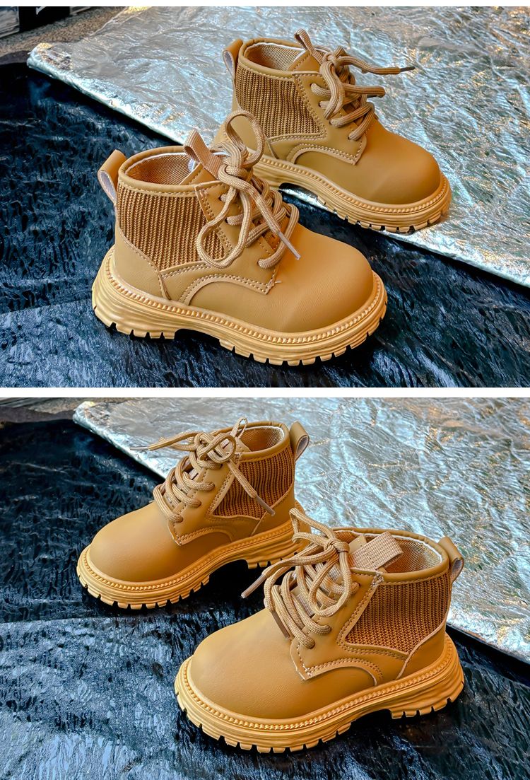Nuove scarpe casual per bambini in pelle alla moda autunno bambino corte comode antiscivolo con cerniera laterale stivali morbidi per ragazzi e ragazze 2024_voghion.com