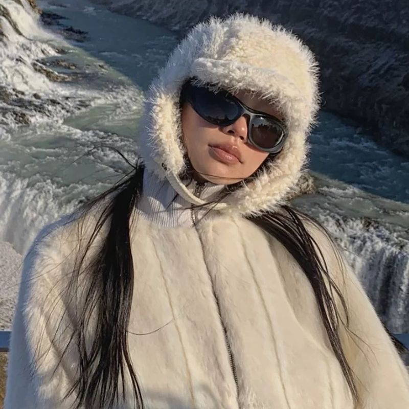 Cappello da volo anti-congelamento in peluche caldo e spesso di colore solido, autunno e inverno, versione coreana._voghion.com