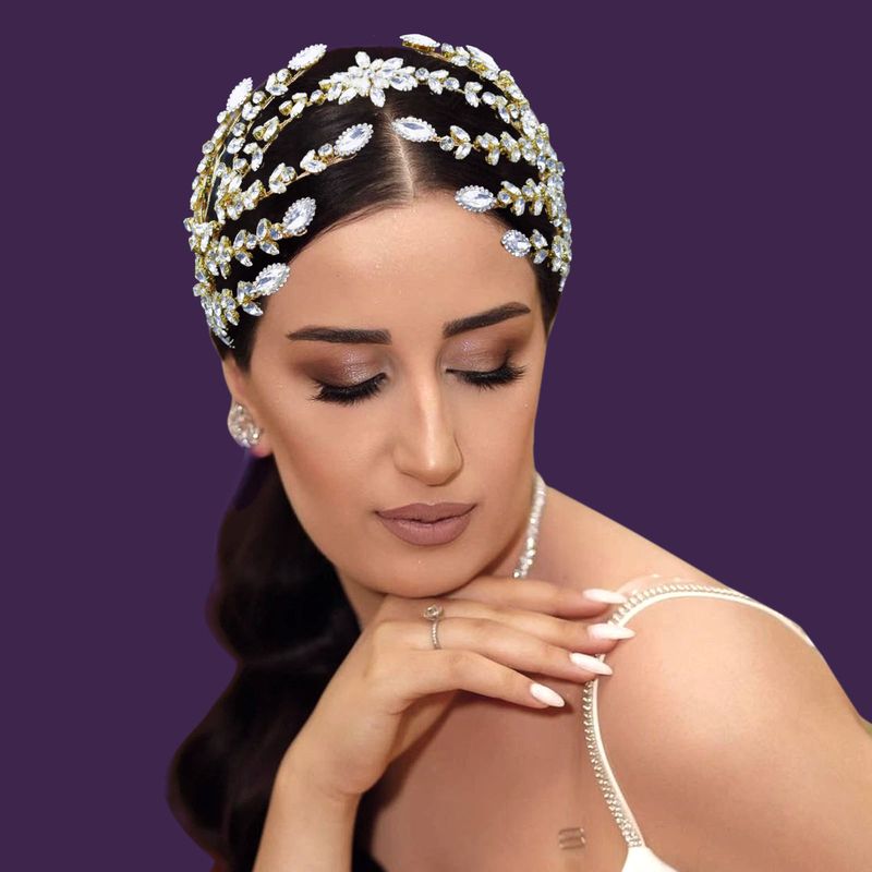 Braut Kopfschmuck Handgemachte Strass Stirnband Haarband Haarband Haar Zubehör Hochzeit Party Zubehör_voghion.com