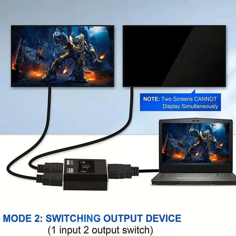 Switcher HDMI 4K Bi-Direction 2.0 Switch HDMI Adattatore 1x2/2x1 Convertitore 2 in 1 out per PS4 PS5 TV Box Splitter HDMI_voghion.com