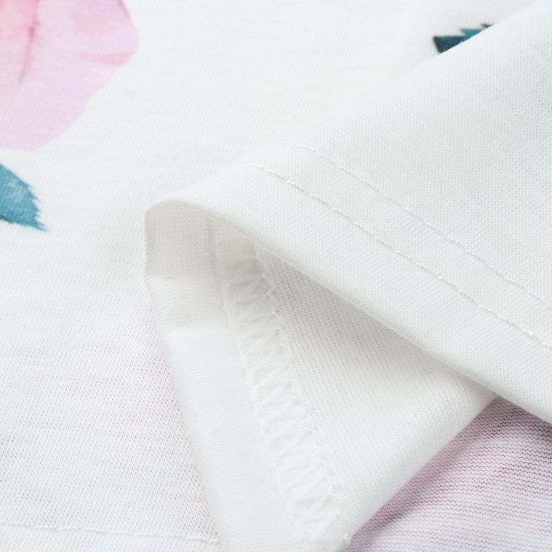 Abito premaman con scollo a V a maniche corte stampato elastico da donna incinte_voghion.com