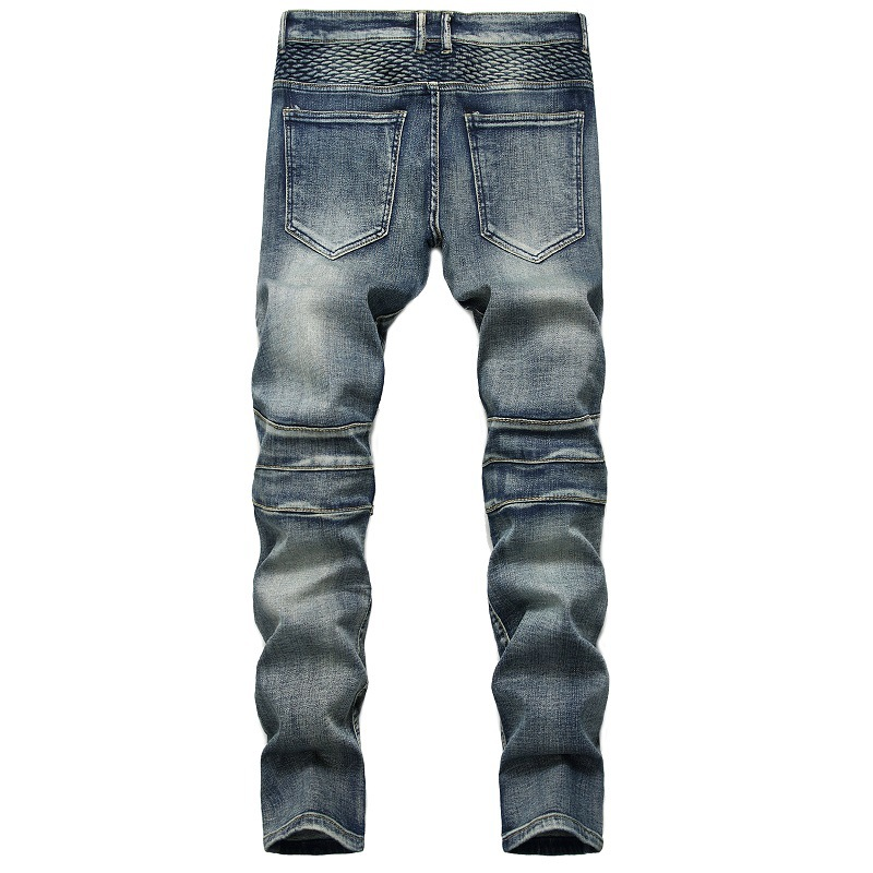 Jeans, Herren Fahrrad Knieschützer, Nostalgische Motorradjeans, Slim Fit, Trendy Herren_voghion.com