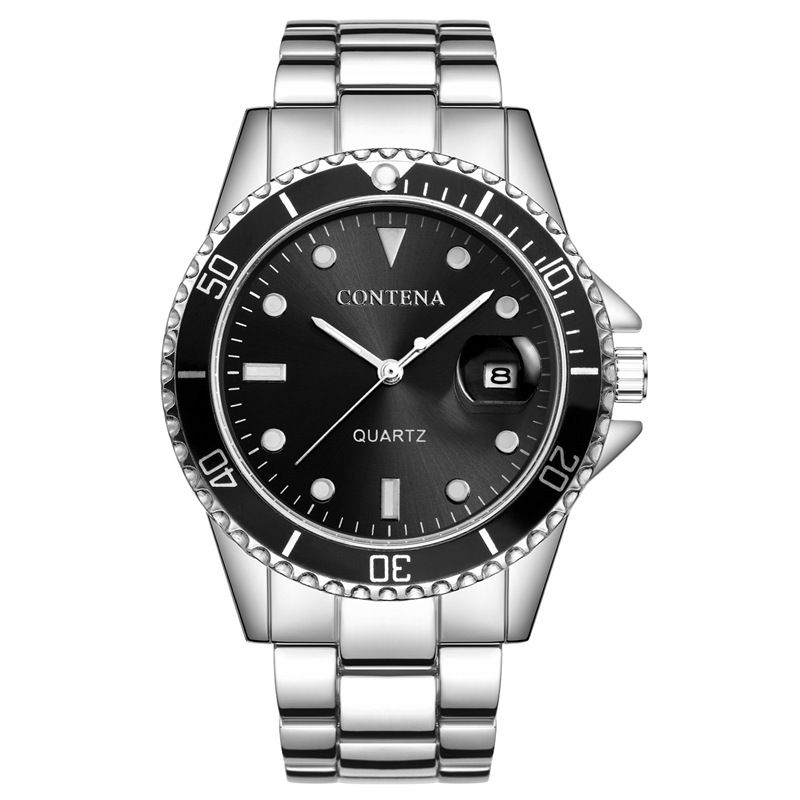 Herrenmode Business Uhr Edelstahl Uhr Herren Jugend Student Kalender Uhr_voghion.com