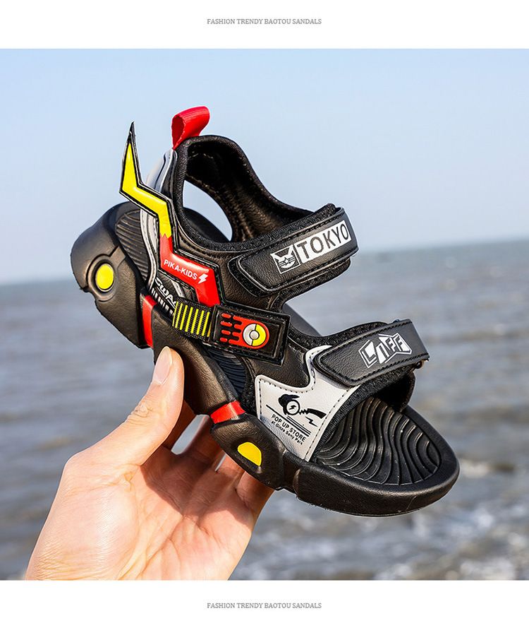 Sandalen männlich 2024 Neue Sommer hübsche mittlere und große Strand atmungsaktive Grundschule Kinderschuhe_voghion.com