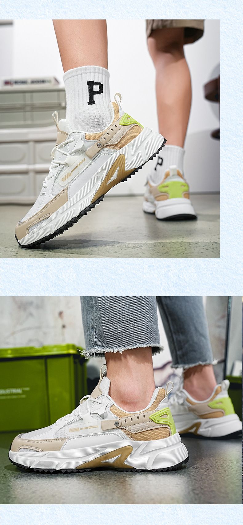 Men's ice silk mesh breathable sneakers Men's running shoes Student teen Daddy shoes_voghion.com