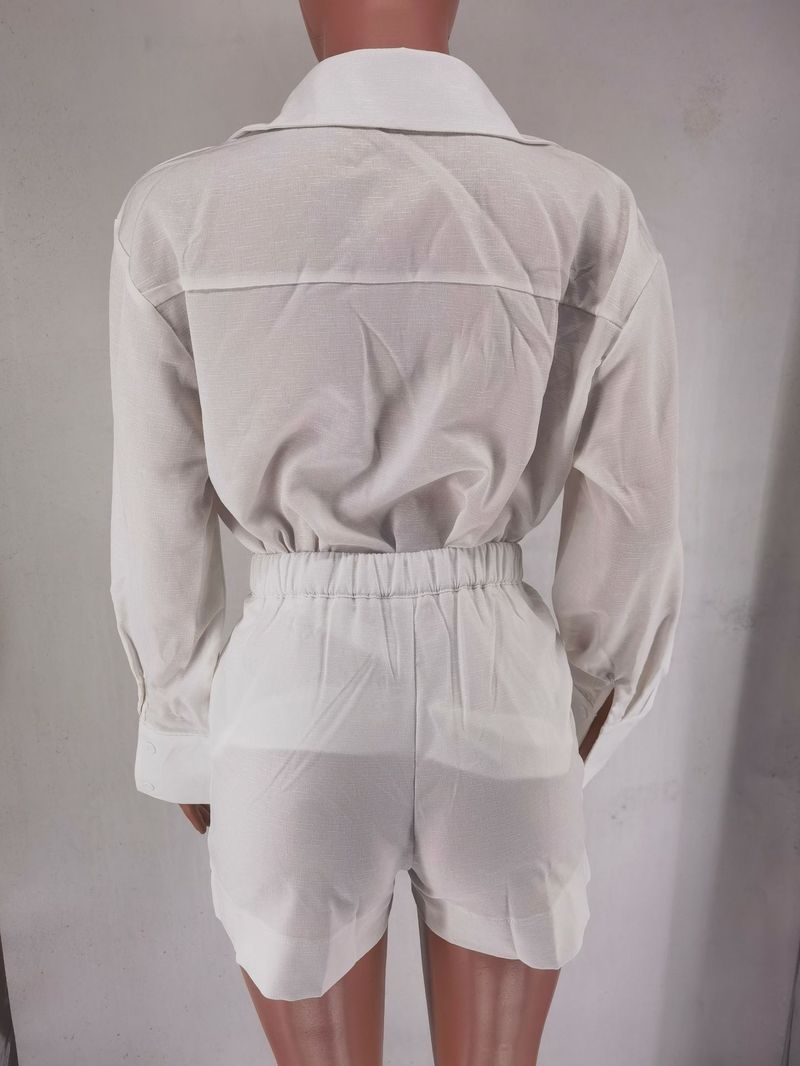 Damen Langarm Shirt Set 2024 Neue Mode Casual Kurzen Anzug_voghion.com