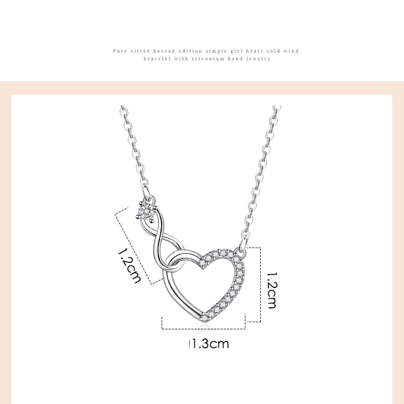 Collana con ciondolo Infinite Love per San Valentino, anello da donna, cuore, zircone, catena per clavicola, moda, ciondolo infinito, semplice regalo per San Valentino_voghion.com