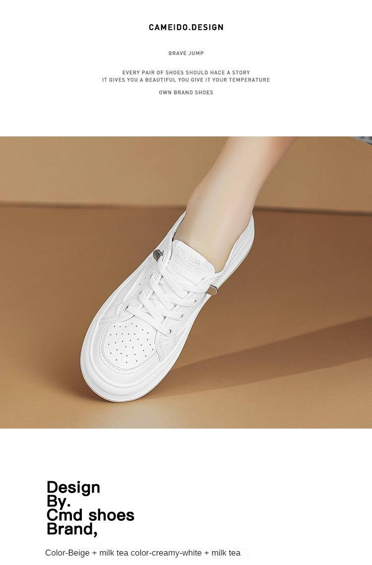cameido Women's 2024 two-way wear flat white shoes, lace-up casual shoes with low heels and a style similar to flat shoes_voghion.com