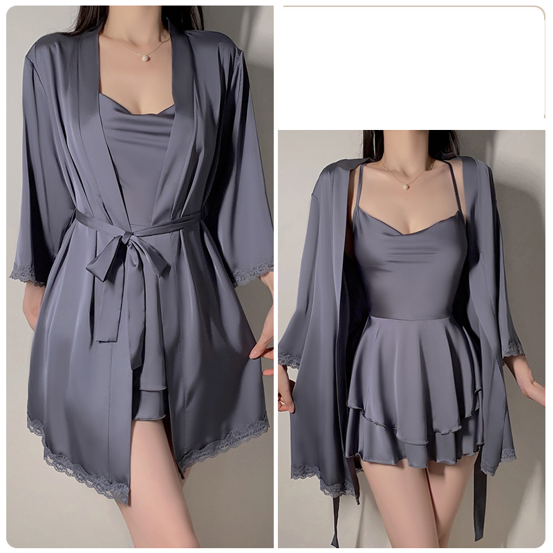 Riietus Guiruo Brändi Aluspesu Mugav siidine Satiin Seksikas Sway Krae Naiste Suspender Öösärk Välismantel Avaleht_voghion.com