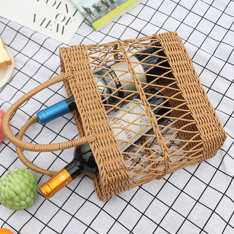 Cesto portaoggetti in rattan intrecciato a mano, cesto portavino, cesto per la spesa di verdure_voghion.com