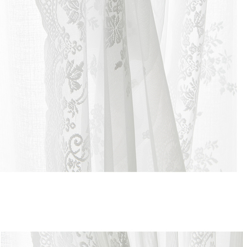 Rideau de porte transparent en dentelle coréenne – 80 % voile, crochets sans perçage, 140 x 100 cm, pour salon et chambre_voghion.com