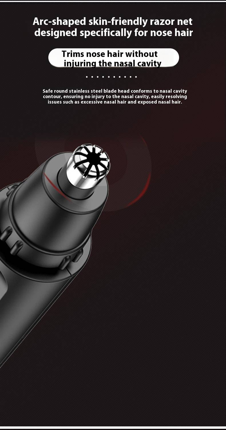 Elektrischer Nasenhaartrimmer – Wiederaufladbares und wasserdichtes ABS-Pflegewerkzeug mit abnehmbaren Klingen für Männer und Frauen_voghion.com