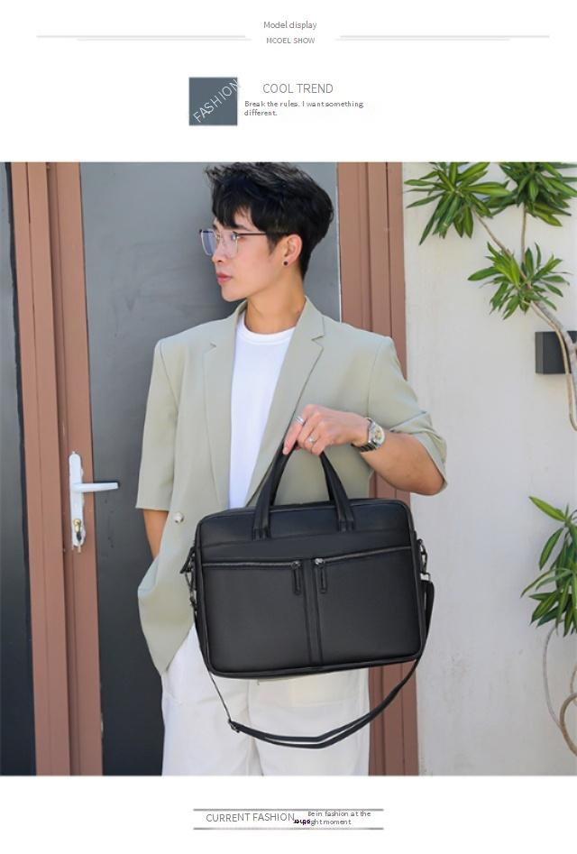 Valigetta professionale da lavoro a 3 strati resistente all'acqua per laptop da 16 pollici - Grande capacità, elegante pelle PU con fodera in poliestere_voghion.com