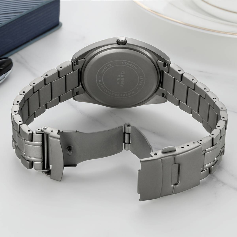 BERNY Titanium Watches For Men 10ATM Waterproof Super Luminous Quartz Analog Watch With Day Date Sapphire Crystal Sport Casual Wristwatch_voghion.com