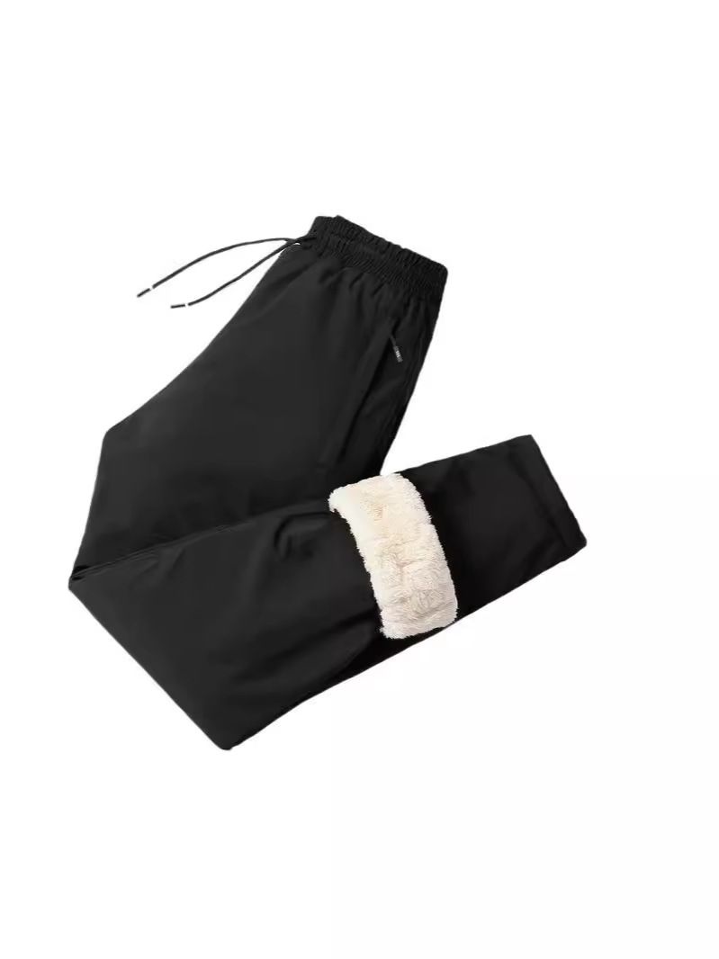 Pantalon d'hiver pour homme avec genouillères en graphène, polaire épaisse, coupe-vent et imperméable, pantalon décontracté en coton ample et chaud_voghion.com
