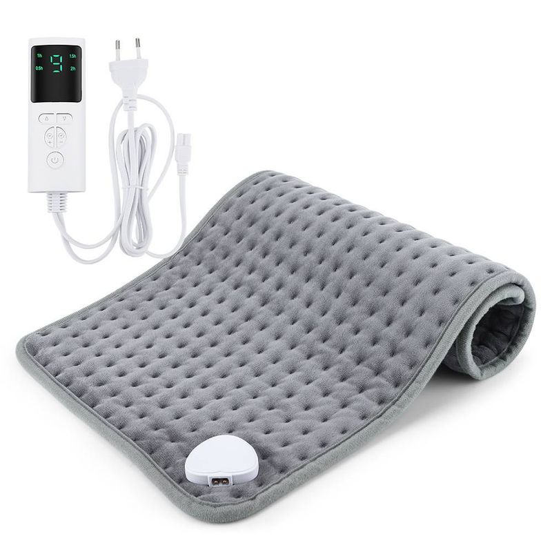 Coussin chauffant électrique réglable à 9 niveaux – Couverture ultra-douce en velours cristal pour le dos, la taille et les jambes (76 x 152 cm, 110 V, 75 W, commande unique)_voghion.com
