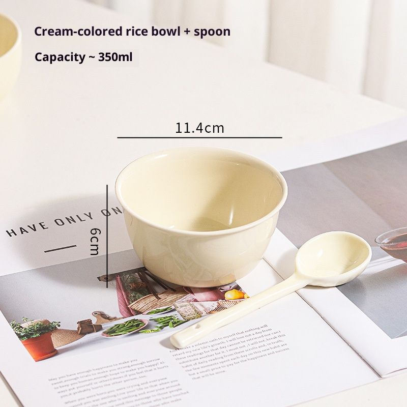 "Floral Wisteria & Cream Ceramic Bowl Set - Microwave Safe Hand-Painted Dinnerware With Spoons, Plates & Serving Bowls For Home Dining"_voghion.com