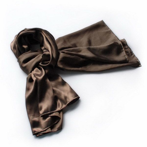 Blando Brown Small Cute Dot Design Campus Style Silk Scarf/Wrap/Shawl(Small)_voghion.com