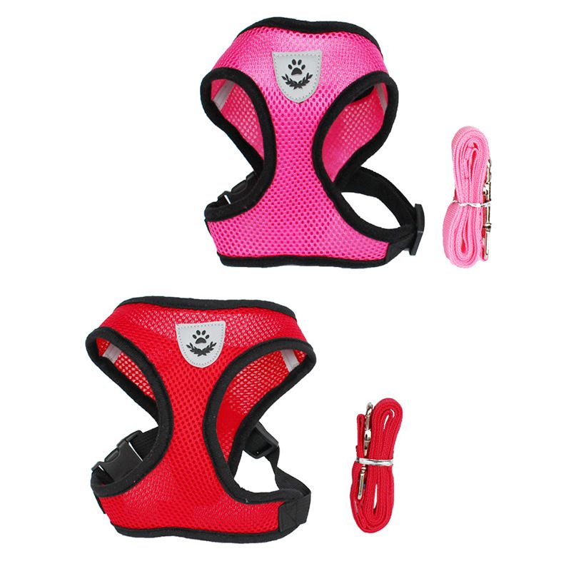 Pet Vest Style Mesh Harness Set Breathable Cat Dog Leash_voghion.com