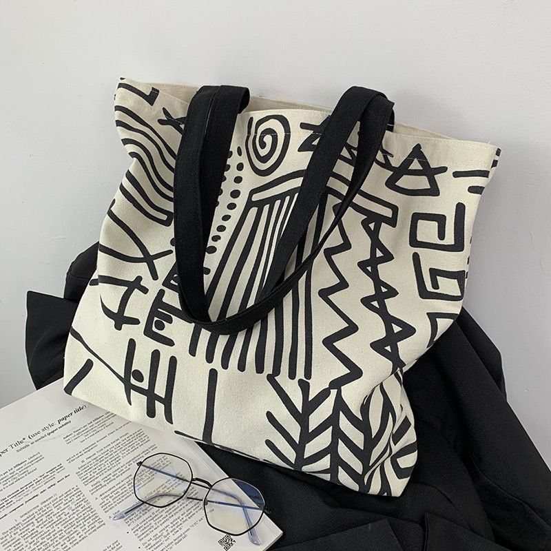 Canvas For Women 2023 New Ins Forest Style Korean Version Versatile Tote Shoulder Bag Large Capacity Student Handbag_voghion.com