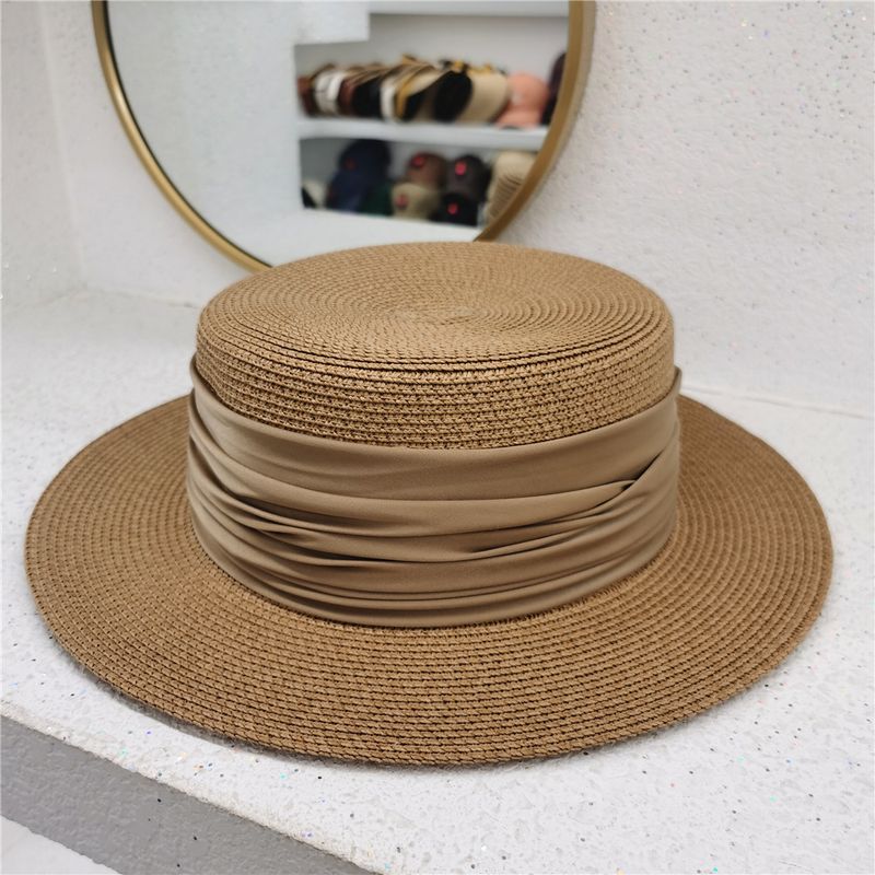Nuovo stile cappello giapponese minimalista cappello piatto superiore estate donna britannico retrò piccolo cappello temperamento mondano spiaggia vacanza cappello da sole_voghion.com