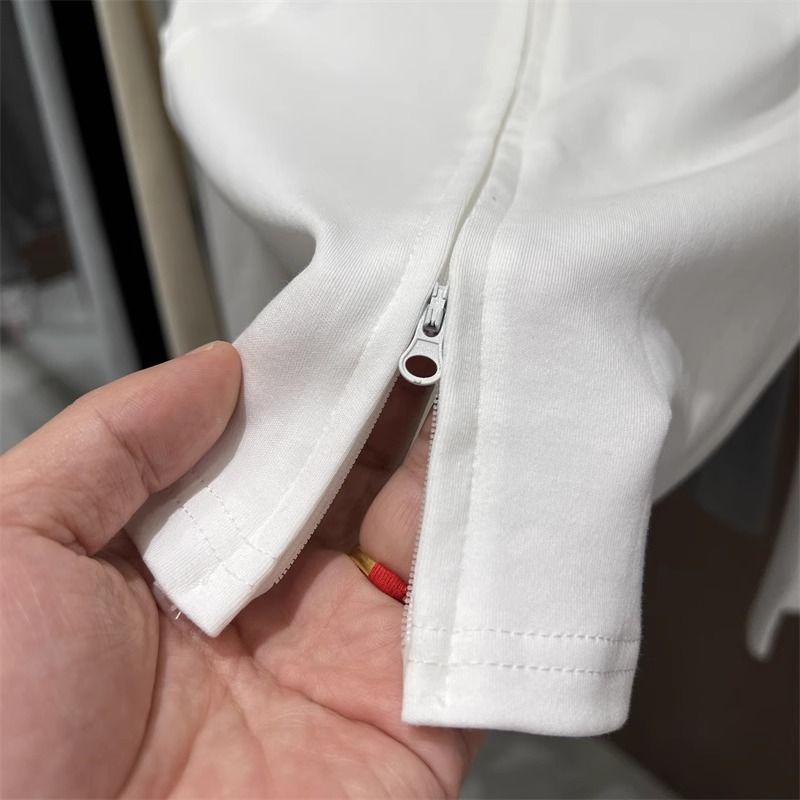 Top tunica alla moda con collo alto, maniche lunghe e cerniera per donna – Camicetta casual slim fit con design a doppia cerniera_voghion.com