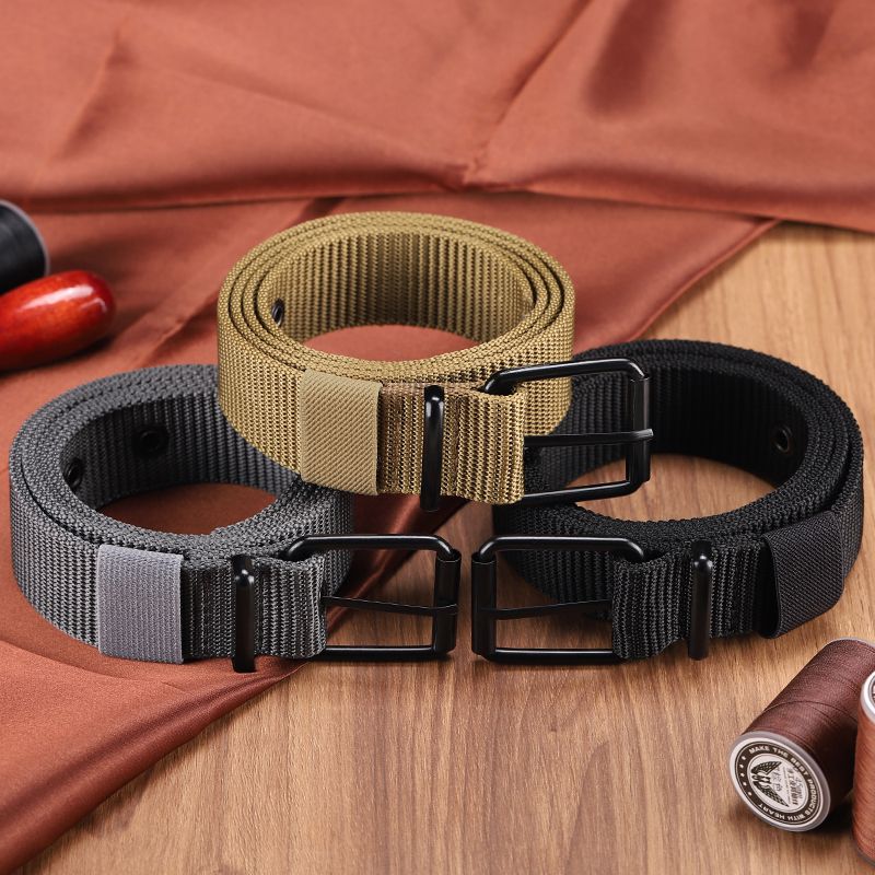 HOT Perforated canvas men's needle buckle student youth Korean version, versatile jeans belt, military training, extende_voghion.com