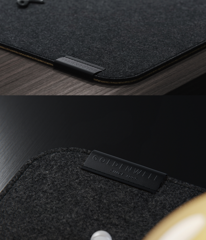 Gwang Felt Cork Black Gray Extra Large Mouse Pad_voghion.com
