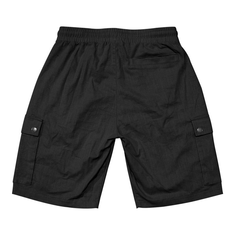 Pantalones cortos casuales de playa de lino con nudo de bambú para hombre de American Amikaji Outdoor Tactical Workwear de verano_voghion.com