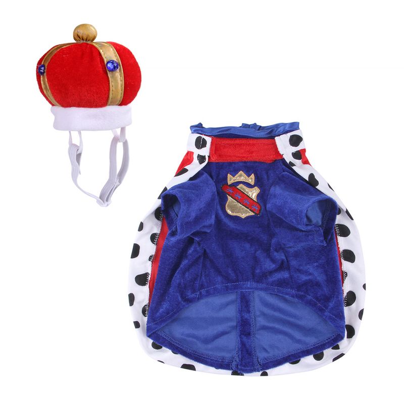 King Accessory Dog Crown Hat Dwuczęściowy Zestaw, Peleryna Akcesoria Dla Zwierząt_voghion.com