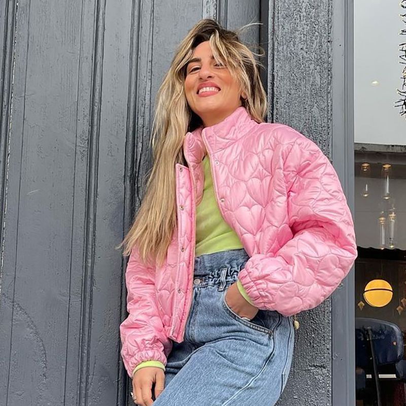 Damenbekleidung, modische Baumwollkleidung für Damen, dünne Baumwolljacke, neuer Damen-Liebes-Kurzmantel_voghion.com