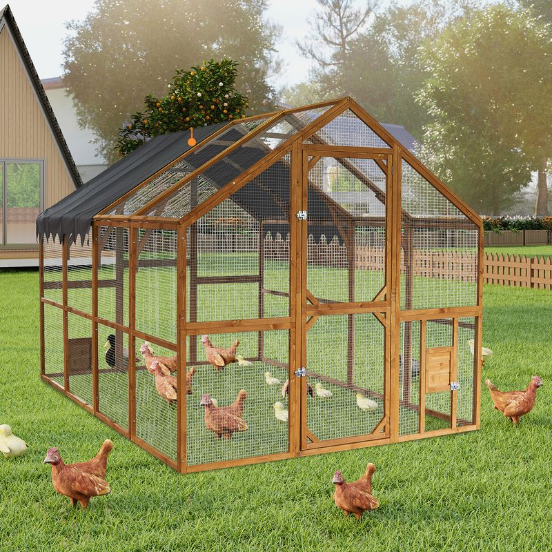 Outdoor Chicken Coop Enclosures 110" Large Kitten Playpen,Upgrade Waterproof Cover_voghion.com