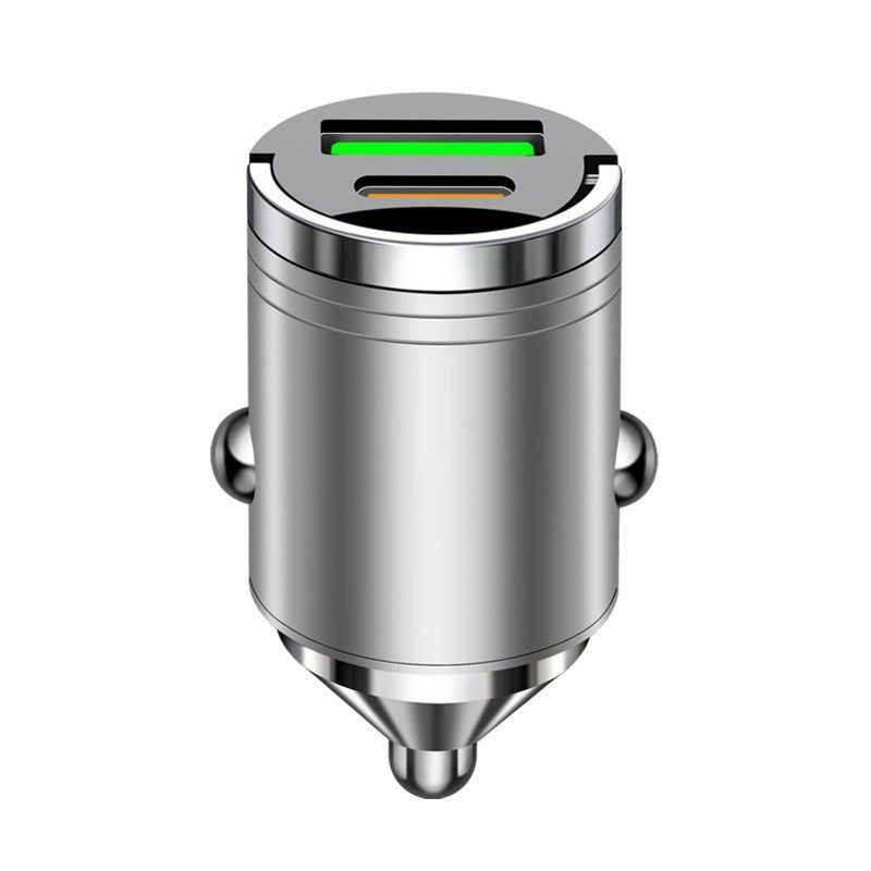 Autoladegeräte Verstecktes Mini-Pull-Ring-Autoladegerät Huawei 100 W Super Flash Charge PD30 W + QC3.0 Metall-Autoladegerät_voghion.com