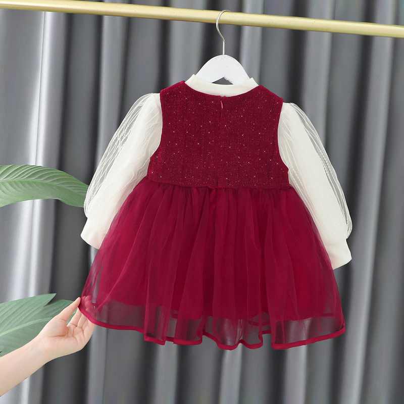 Koreanische version trend 4 frühling und herbst kleine verwestlichte kleider, mädchen 1-2-3 jahre alt internet_voghion.com