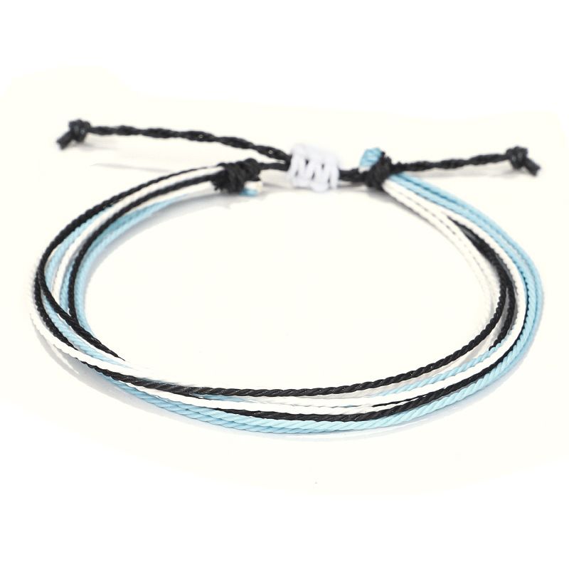 New Bohemian Vacation Style Colorful Wax Thread Handmade Woven Anklet_voghion.com