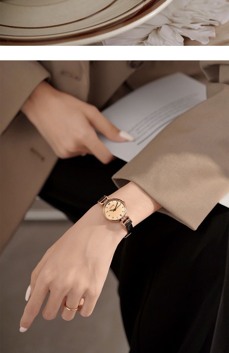 Women's Watches Vintage Watch Women's Student High Appearance Level Light Luxury Small Dial Women's Quartz Watch_voghion.com