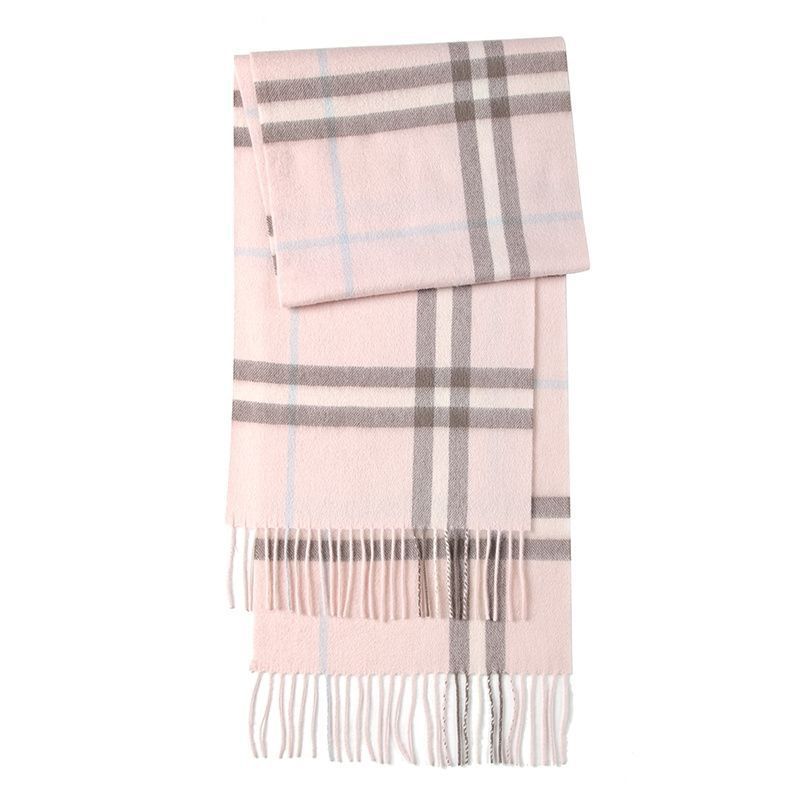 Autumn Winter New Plaid Unisex Versatile Classic Pure Wool British Couple Warm Thickened Shawl Scarf_voghion.com