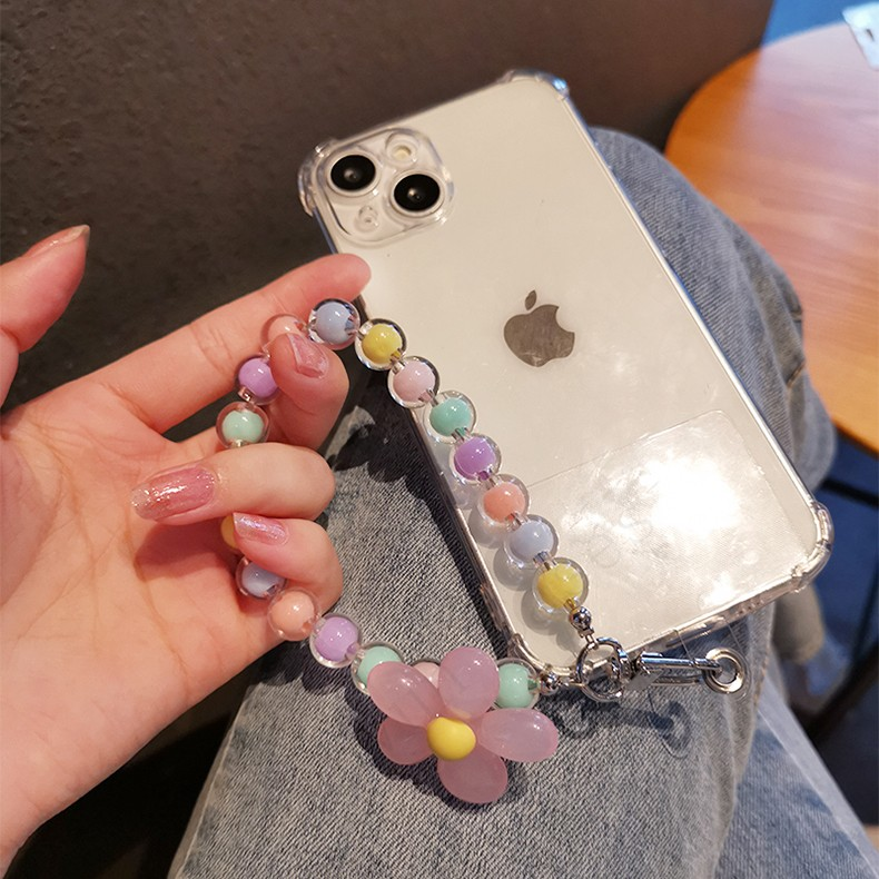 Macaron Color Mobile Phone Lanyard Wrist Strap Women's Hand-held Chain Short Anti-lost Cell Phone Case Cute Lanyard Key Pendant_voghion.com