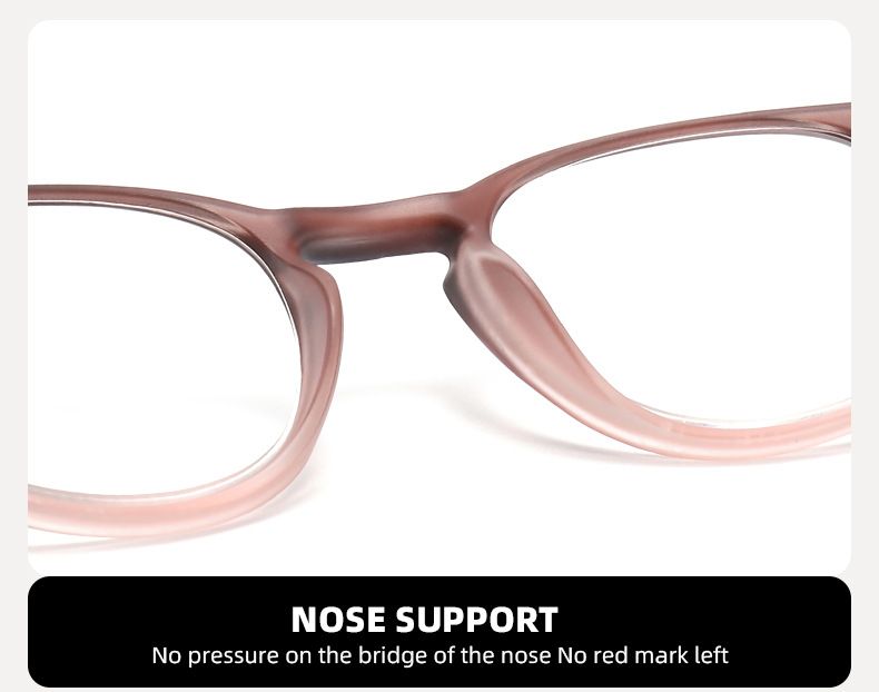Reading Glasses Two Color Gradient Elastic Paint Frame Spring Legs Old Light Mirror Rivet Round Reading Glasses_voghion.com