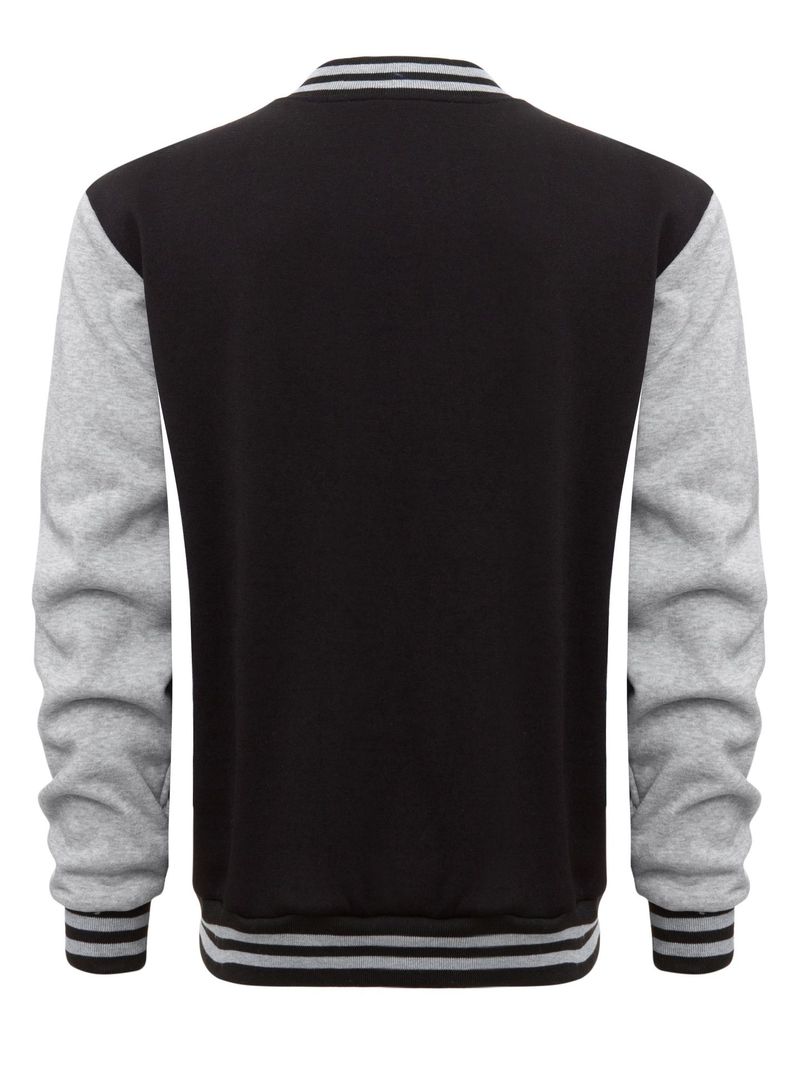 Men's Fleece-Lined Baseball Jacket - Winter Zip-Up Hoodie With Button Front, Unisex Oversized Streetwear Coat (S-XXL)_voghion.com