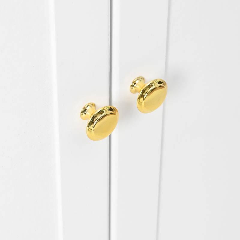 Schuhschrank Weiß 73x109cm Con Verstellbaren Regalen, Goldenen Griffen_voghion.com