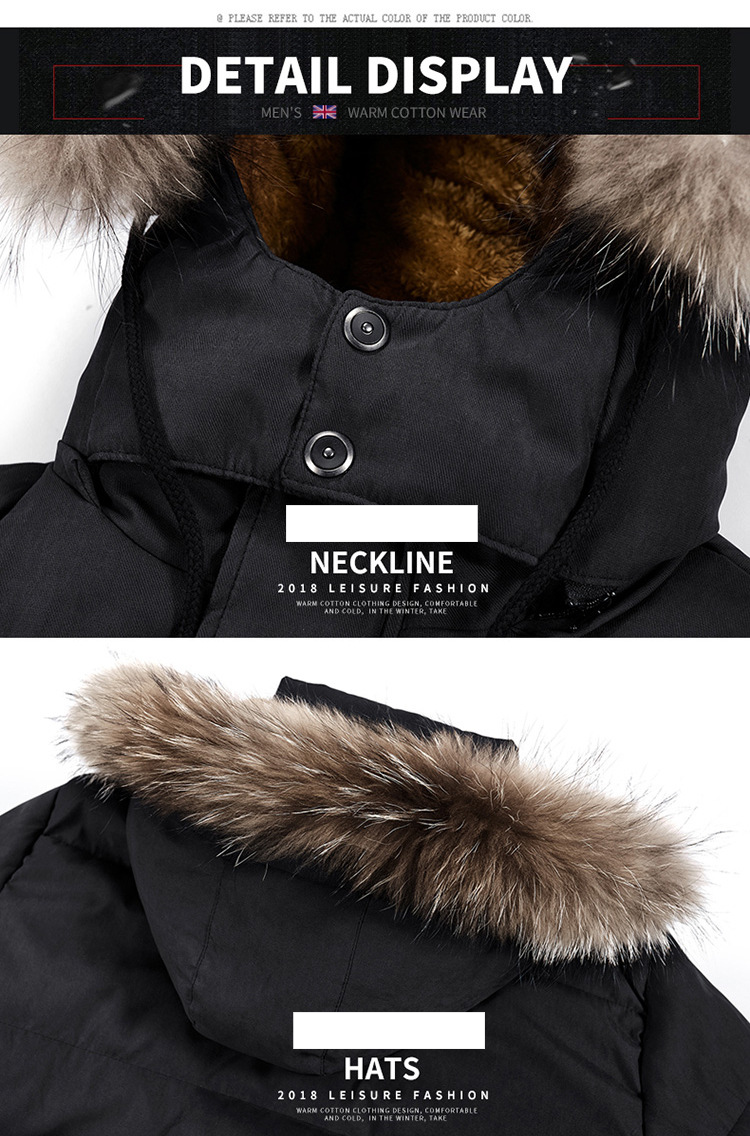 Man's Clothing Winter Cotton-padded Jacket Men's Medium Length Plus Fleece Thickened Large Size Loose Padded Jacket_voghion.com