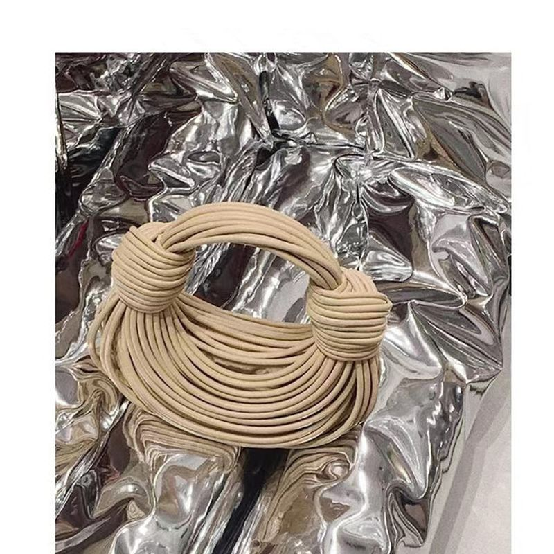 Handbags For Women 2024 New In Gold Luxury Designer Brand Handwoven Noodle Bags Rope Knotted Pulled Hobo Silver Evening Clutch_voghion.com