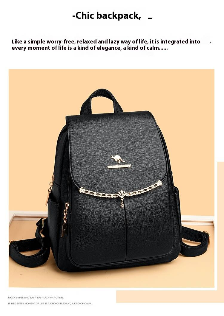 Borsa a canguro 2024 New Fashion Casual Versatile Zaino in tinta unita semplice e alla moda_voghion.com