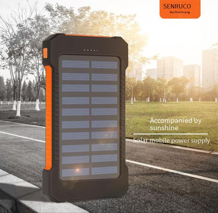 Mobil Telefon Aksesuarları Ultra İnce Taşınabilir Güneş Enerjili Güç Bankası 20000 MAh Mobil Güç Kaynağı Evrensel_voghion.com