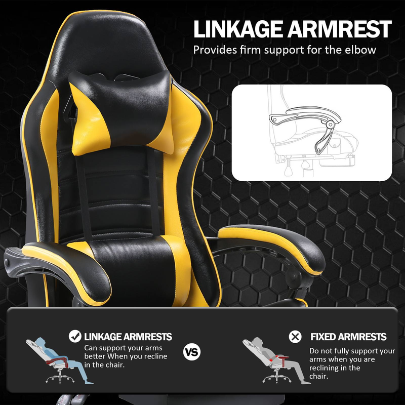 Ergonomischer Gaming-Stuhl mit verstellbarer Neigung (90–155 °), Armlehne, dickem, hochdichtem Kissen, PU-Leder, 136 kg Tragkraft, leisen Rädern, Lila_voghion.com