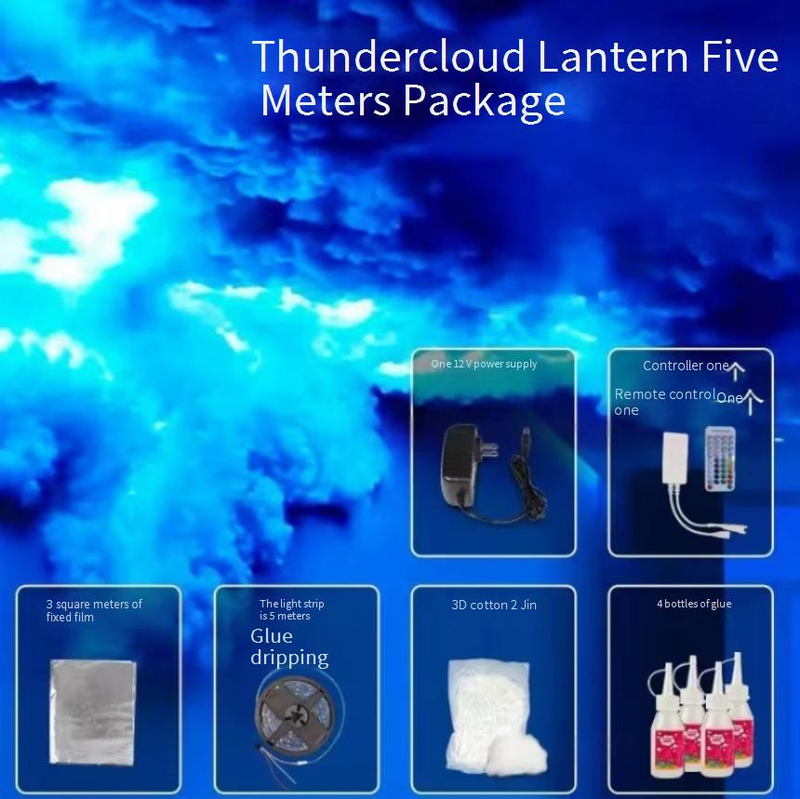 RGB Smart Thunder Cloud LED-lamp met geluidsregeling - DIY Escape Room, Bar, Gaming & Live Streaming Sfeerverlichting_voghion.com
