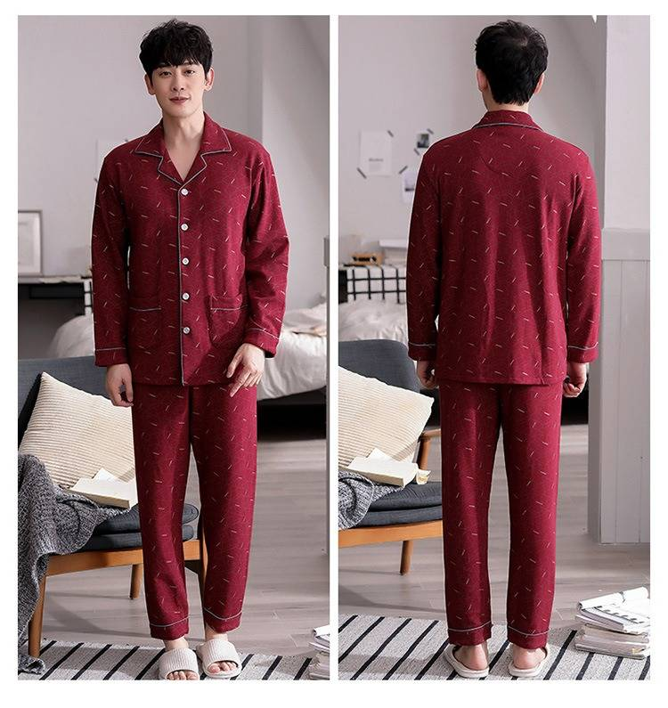 100 % reine Baumwolle Herren Nachtwäsche 2-teilig Casual Nachtwäsche Plaid Herbst Nachtwäsche Home Wear Herren Nachtwäsche Reine Baumwolle Nachtwäsche Set_voghion.com