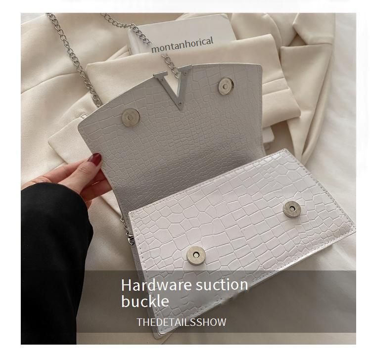 Elegante borsa da sera con tracolla a catena - Versatile borsa a tracolla e a spalla per donna, design minimalista in nero/bianco/marrone/oro/argento_voghion.com