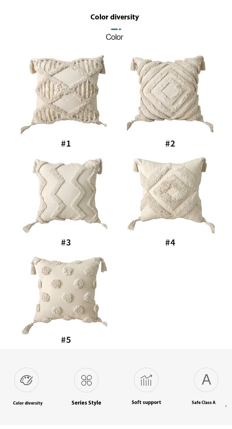 Hemo French Boho Kissenbezug-Set – getufteter Kissenbezug mit/ohne Einsatz (45 x 45 cm/30 x 50 cm, Poly-Baumwoll-Mischgewebe, 12 Muster)_voghion.com